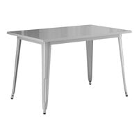 Lancaster Table & Seating Alloy Series 48" x 30" Silver Standard Height Outdoor Table