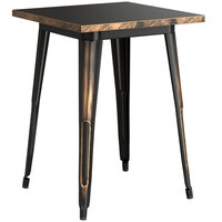 Lancaster Table & Seating Alloy Series 24" x 24" Distressed Copper Dining Height Outdoor Table