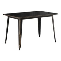 Lancaster Table & Seating Alloy Series 48" x 30" Distressed Copper Standard Height Outdoor Table
