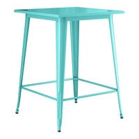 Lancaster Table & Seating Alloy Series 32" x 32" Seafoam Bar Height Outdoor Table
