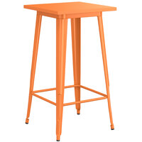 Lancaster Table & Seating Alloy Series 24" x 24" Orange Bar Height Outdoor Table