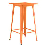 Lancaster Table & Seating Alloy Series 24" x 24" Amber Orange Bar Height Outdoor Table