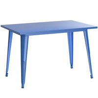 Lancaster Table & Seating Alloy Series 48 inch x 30 inch Blue Dining Height Outdoor Table