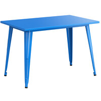 Lancaster Table & Seating Alloy Series 48 inch x 30 inch Blue Dining Height Outdoor Table