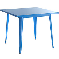 Lancaster Table & Seating Alloy Series 36 inch x 36 inch Blue Dining Height Outdoor Table