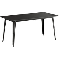 Lancaster Table & Seating Alloy Series 63 inch x 32 inch Black Dining Height Outdoor Table