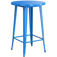 Lancaster Table & Seating Alloy Series 30" Round Blue Bar Height Outdoor Table