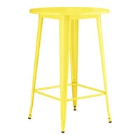 Lancaster Table & Seating Alloy Series 30" Round Yellow Bar Height Outdoor Table