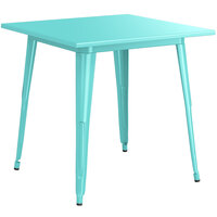 Lancaster Table & Seating Alloy Series 32 inch x 32 inch Seafoam Dining Height Outdoor Table