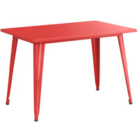 Lancaster Table & Seating Alloy Series 48 inch x 30 inch Red Dining Height Outdoor Table