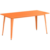 Lancaster Table & Seating Alloy Series 63" x 32" Orange Standard Height Outdoor Table