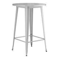 Lancaster Table & Seating Alloy Series 30" Round Silver Bar Height Outdoor Table