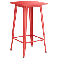 Lancaster Table & Seating Alloy Series 24 inch x 24 inch Red Outdoor Bar Height Table