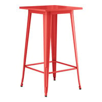 Lancaster Table & Seating Alloy Series 24 inch x 24 inch Ruby Red Bar Height Outdoor Table