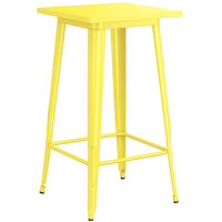 Lancaster Table & Seating Alloy Series 24 inch x 24 inch Yellow Outdoor Bar Height Table
