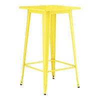 Lancaster Table & Seating Alloy Series 24 inch x 24 inch Yellow Bar Height Outdoor Table