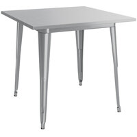 Lancaster Table & Seating Alloy Series 32 inch x 32 inch Silver Dining Height Outdoor Table