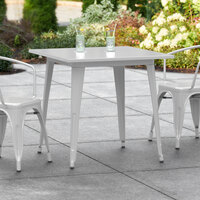 Lancaster Table & Seating Alloy Series 32 inch x 32 inch Silver Dining Height Outdoor Table