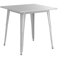 Lancaster Table & Seating Alloy Series 32" x 32" Silver Dining Height Outdoor Table