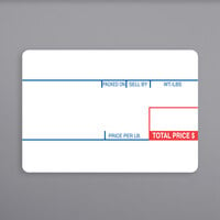 Cas 1493 58 mm x 40 mm White Pre-Printed Equivalent Scale Label Roll - 12/Case