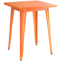 Lancaster Table & Seating Alloy Series 24 inch x 24 inch Orange Dining Height Outdoor Table