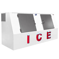 Leer LP612C-R290 94 inch Low-Profile Outdoor Cold Wall Ice Merchandiser with Slanted Front and Stainless Steel Doors