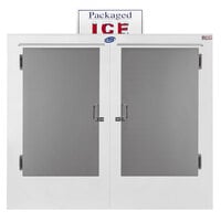 Leer 60AS-R290 73 inch Outdoor Auto Defrost Ice Merchandiser with Straight Front and Stainless Steel Doors