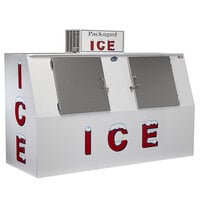 Leer 75CSL-R290 96 inch Outdoor Cold Wall Ice Merchandiser with Slanted Front and Stainless Steel Doors
