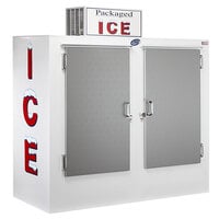 Leer 60CS-R290 73 inch Outdoor Cold Wall Ice Merchandiser with Straight Front and Galvanized Steel Doors