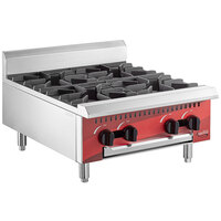 Avantco Chef Series CAG-R-4-24 24 inch 4 Burner Gas Countertop Range - 100,000 BTU