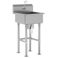 Advance Tabco FC-FM-2219KV 16-Gauge Service Sink with 10" Deep Bowl and 1 Knee Valve Faucet - 23" x 23"