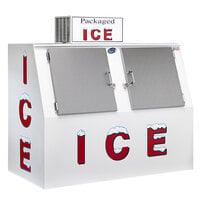 Leer 60CSL-R290 73 inch Outdoor Cold Wall Ice Merchandiser with Slanted Front and Stainless Steel Doors