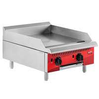 Avantco Chef Series CAG-24-TG 24" Countertop Gas Griddle with Thermostatic Controls - 70,000 BTU