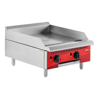 Avantco Chef Series CAG-24-TG 24" Countertop Gas Griddle with Thermostatic Controls - 70,000 BTU