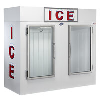 Leer 85AG-R290 84 inch Indoor Auto Defrost Ice Merchandiser with Straight Front and Glass Doors