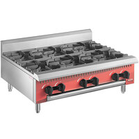 Avantco Chef Series CAG-R-6-36 36 inch 6 Burner Gas Countertop Range - 150,000 BTU