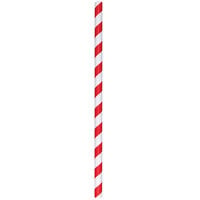 Aardvark 61620005 7 3/4 inch Giant Red / White Striped Unwrapped Paper Straw - 2800/Case