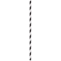 Aardvark 61521009 10 inch Jumbo Black / White Striped Unwrapped Paper Straw - 4800/Case