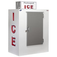 Leer 40AS-R290 51 inch Outdoor Auto Defrost Ice Merchandiser with Straight Front and Stainless Steel Door