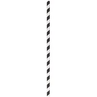 Aardvark 61621009 10 inch Giant Black / White Striped Unwrapped Paper Straw - 2800/Case