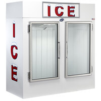 Leer 60AG-R290 73 inch Indoor Auto Defrost Ice Merchandiser with Straight Front and Glass Doors