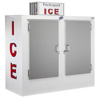 Leer 64CS-R290 64 inch Outdoor Cold Wall Ice Merchandiser with Straight Front and Stainless Steel Doors