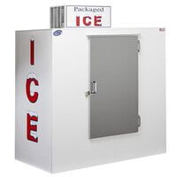 Leer 65AS-R290 64 inch Outdoor Auto Defrost Ice Merchandiser with Straight Front and Stainless Steel Door
