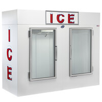 Leer 100AG-R290 94 inch Indoor Auto Defrost Ice Merchandiser with Straight Front and Glass Doors