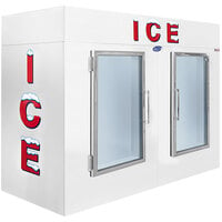 Leer 100AG-R290 94" Indoor Auto Defrost Ice Merchandiser with Straight Front and Glass Doors