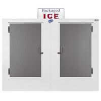 Leer 85AS-R290 84 inch Outdoor Auto Defrost Ice Merchandiser with Straight Front and Stainless Steel Doors