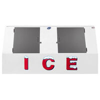 Leer LP612A-R290 94 inch Low-Profile Outdoor Auto Defrost Ice Merchandiser with Slanted Front and Stainless Steel Doors