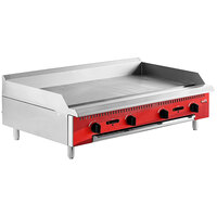 Avantco Chef Series CAG48MG 48 inch Countertop Gas Griddle with Manual Controls - 120,000 BTU