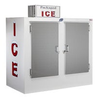 Leer 75CS-R290 73 inch Outdoor Cold Wall Ice Merchandiser with Straight Front and Stainless Steel Doors