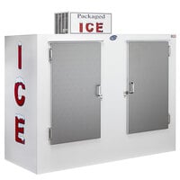 Leer 85CS-R290 84 inch Outdoor Cold Wall Ice Merchandiser with Straight Front and Stainless Steel Doors